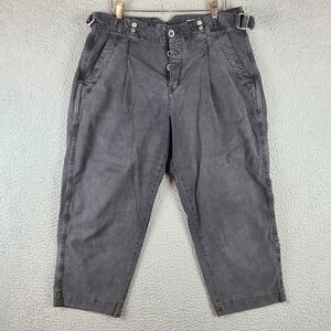 Anthropologie Canvas Paperbag 29P Waist Pants Straight Leg High Waisted Rise